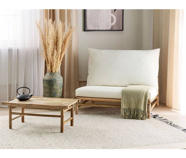 Beliani Cadeira de jardim TODI Branco/ Bege