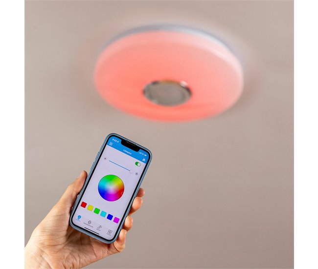 Candeeiro LED de Teto com Altifalante Branco