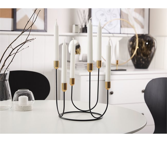 Beliani Candelabro PANAY Preto