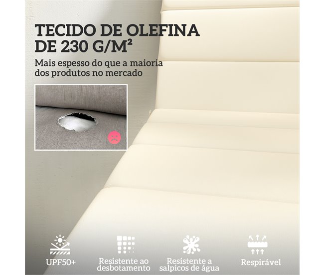 Almofadas para Espreguiçadeiras Poliéster e Espuma Outsunny Cru