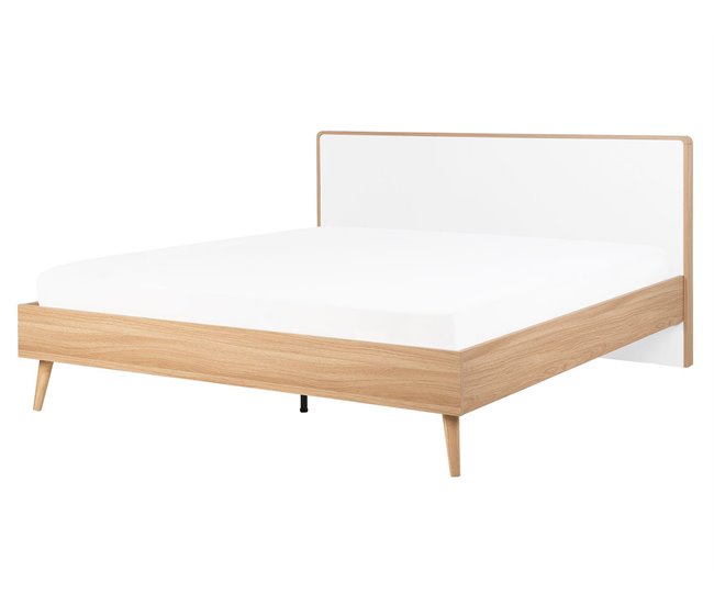 Beliani Cama com estrado MDF SERRIS 168x215 Castanho