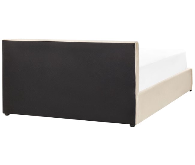 Beliani Cama baú Veludo BOUSSE 151x219 Bege