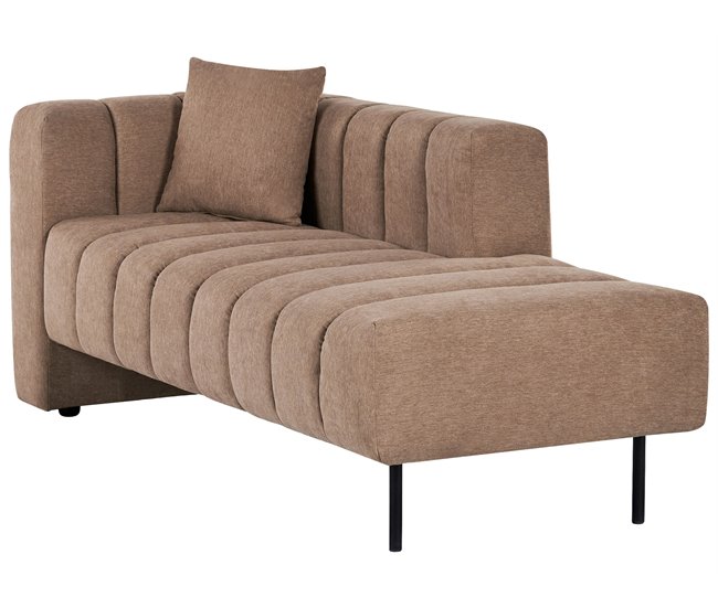 Beliani Chaise longue à esquerda Poliéster LANNILS Castanho Claro