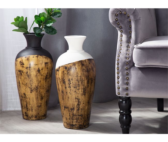 Beliani Jarrón decorativo BONA Castanho