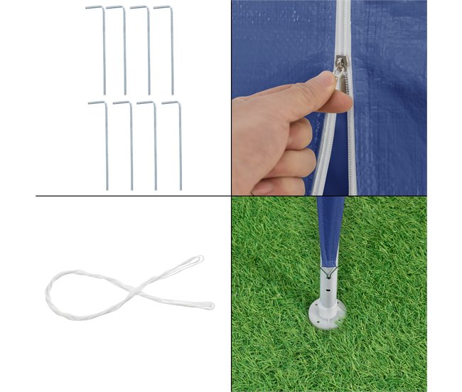 Tenda Pavilhão de jardim Wedau metal 900x300 Azul