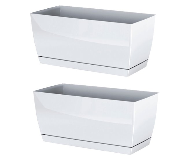 2x Caixa de Coubi de Gardeneiro de Plástico P. Branco