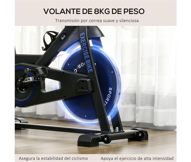 Bicicleta Estática Aço e ABS HOMCOM Azul