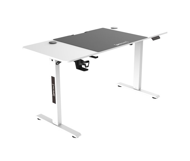 Secretária regulável em altura Stryn Aglomerado e Aço 60x140 Branco/cinza