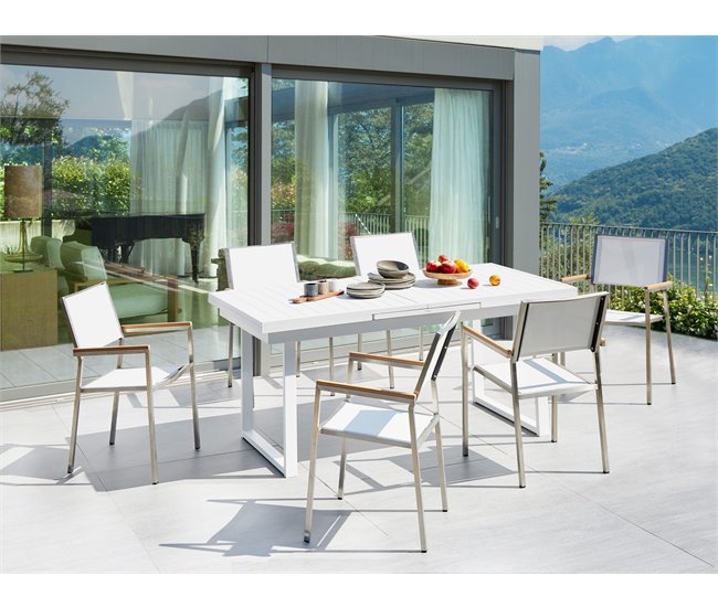 Beliani Conjunto de refeição VALCANETTO/GROSSETO Branco