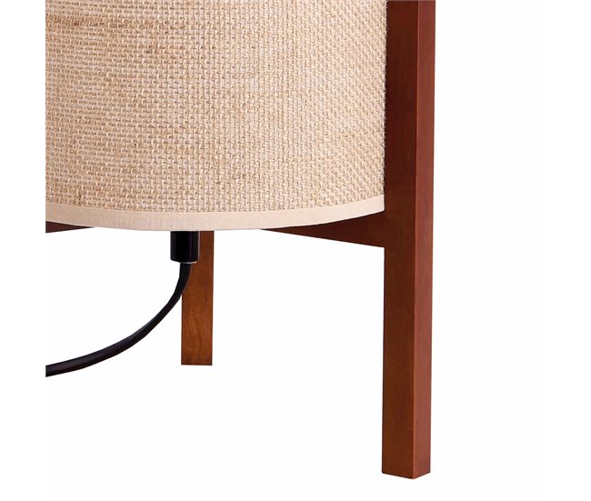 Candeeiro de mesa Solihull 1x E14 40 W madeira + tecido [lux.pro]. Bege