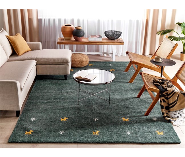 Beliani Pelos curtos CALTI 200x300 Verde Escuro