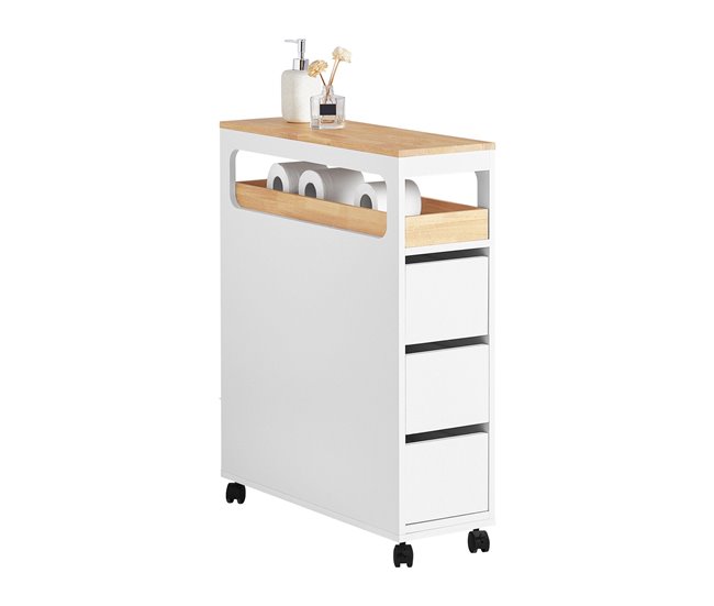 Armário de casa de banho BZR54-W SoBuy Branco
