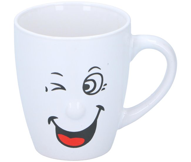 Caneca SONRISAS sortido 300ml material de grés Branco