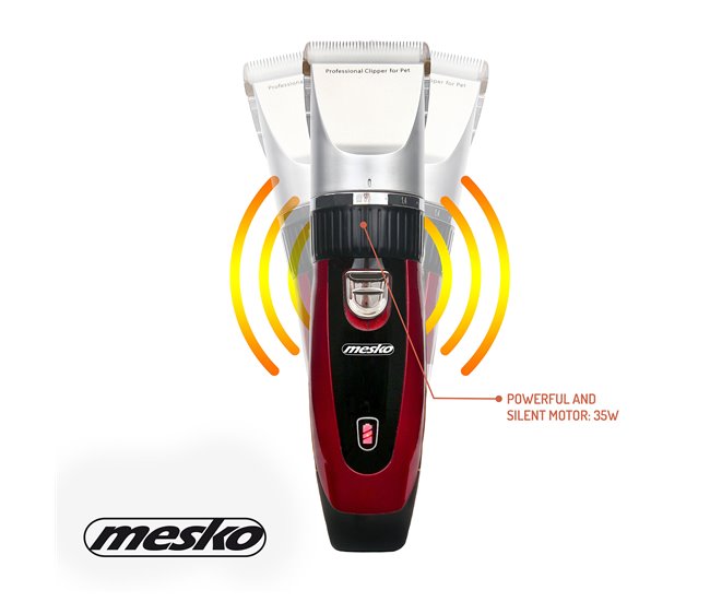 Aparador de Cabelo Mesko MS2847 Preto/ Vermelho