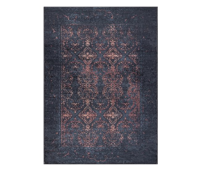 ANDRE 1013 Tapete Ornamento vintage antiderrapante 160x220 Preto