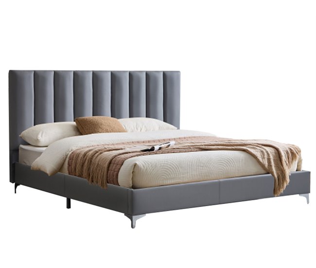 Cama de casal classic (cinza) 190x219