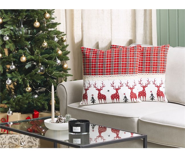 Beliani Almofada decorativa ROBBIE Multicor