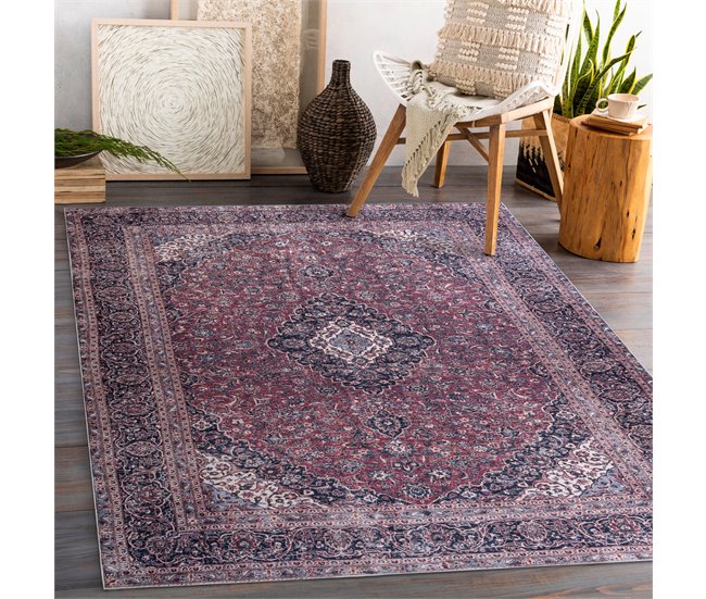ANDRE 2288 Tapete oriental vintage antiderrapante bordô 160x220 GranÁ