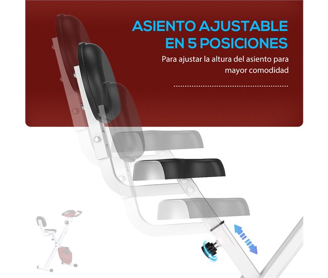 Bicicleta ergométrica em forma de X Aço, ABS, PVC HOMCOM Vermelho