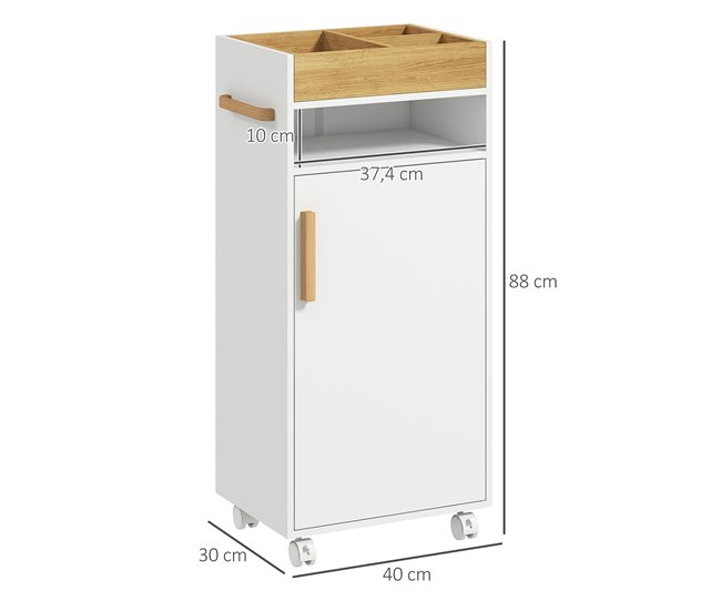 Armário Casa de Banho Melamina de Madeira e Madeira kleankin Branco