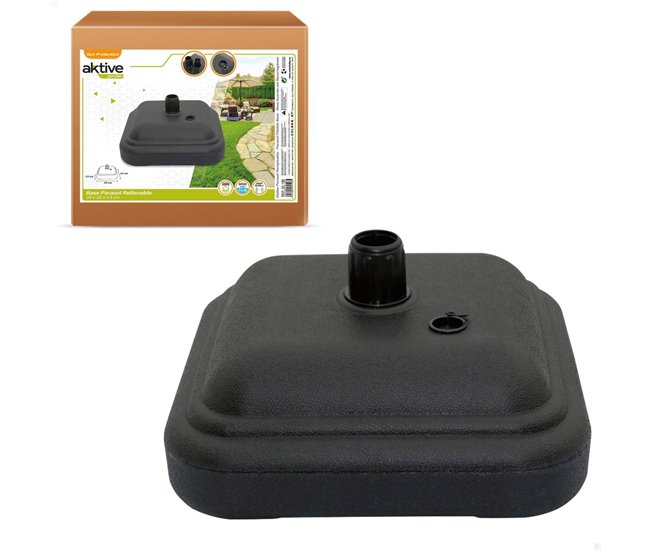 Pé de plástico para guarda-sol 12 kg de jardim ativo Preto