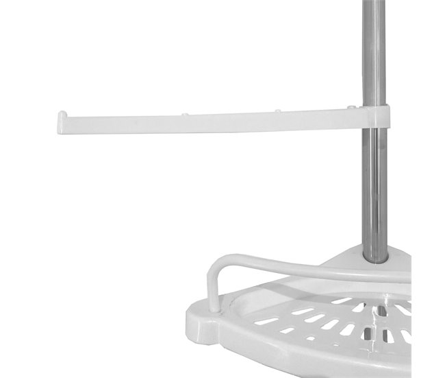 Prateleira telescópica de banheiro – 4 prateleiras ajustáveis com ganchos Branco