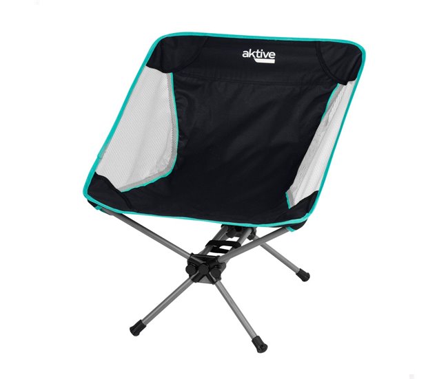 Aktive Cadeira de acampamento dobrável Preto