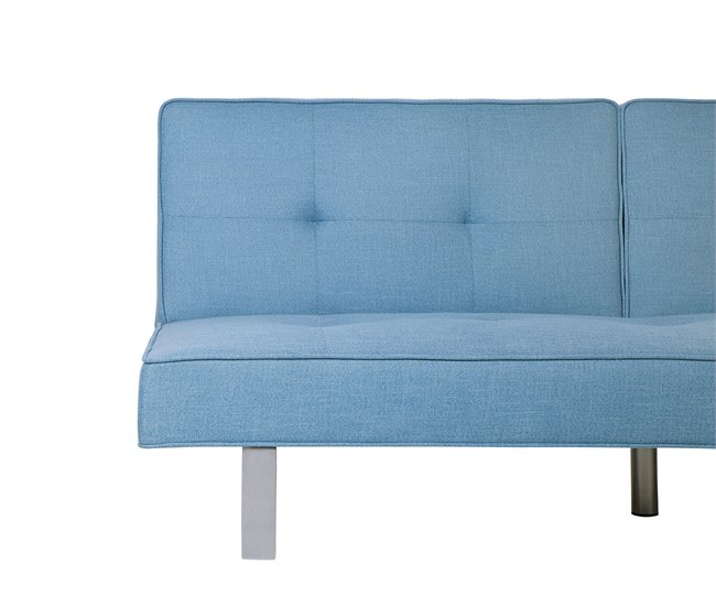 Beliani Sofá-cama Poliéster DUBLIN Azul Claro