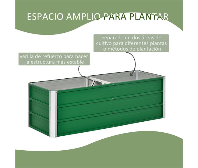 Caixa de Plantio Aço Outsunny, varanda e jardim - jardinagem Verde