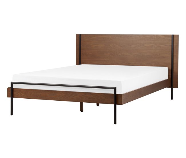 Beliani Cama MDF LIBERMONT 164x208 Castanho