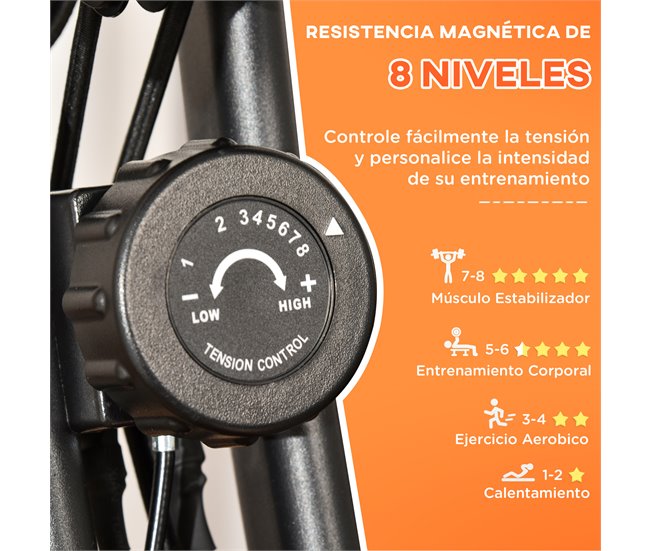 Bicicleta Estática Aço, ABS e PVC HOMCOM Cinza