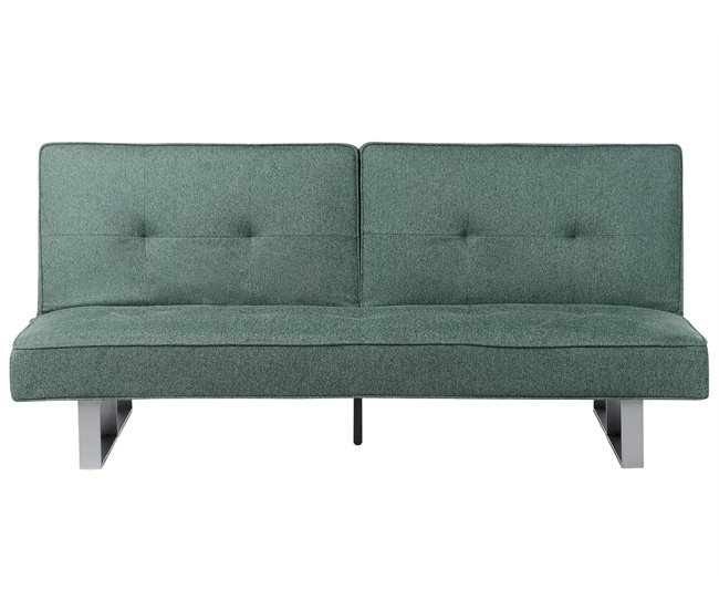 Beliani Sofá-cama Poliéster DUBLIN Verde Escuro
