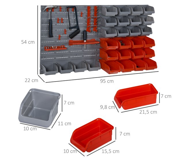 Organizador de Ferramentas PP DURHAND Vermelho