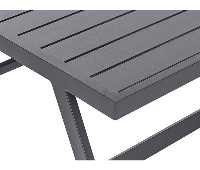 Beliani Conjunto lounge COCCORINO Cinza Escuro