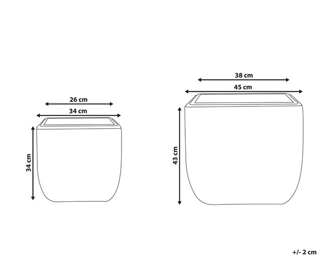Beliani Conjunto de 2 vasos para plantas BERBERIS Preto