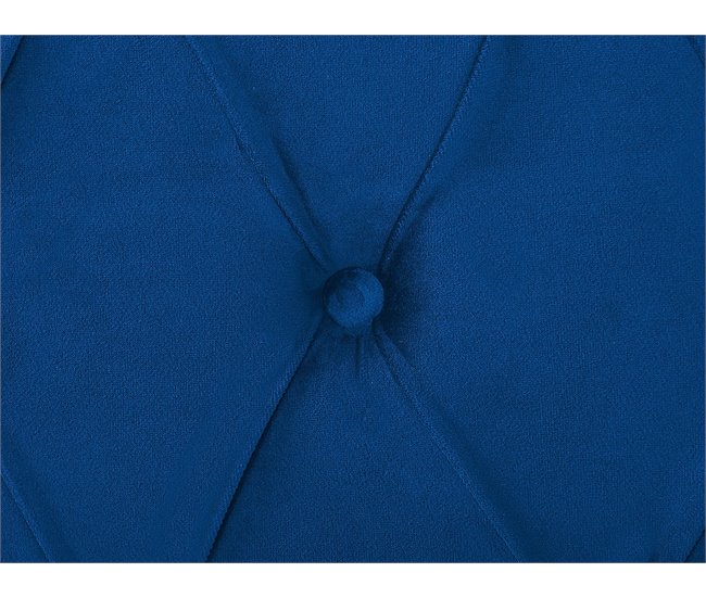 Beliani Cama com estrado Veludo AVALLON 192x233 Azul Marino