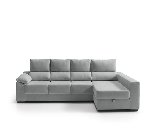 Chaise longue reversível com arrumação PALA Cinza Claro