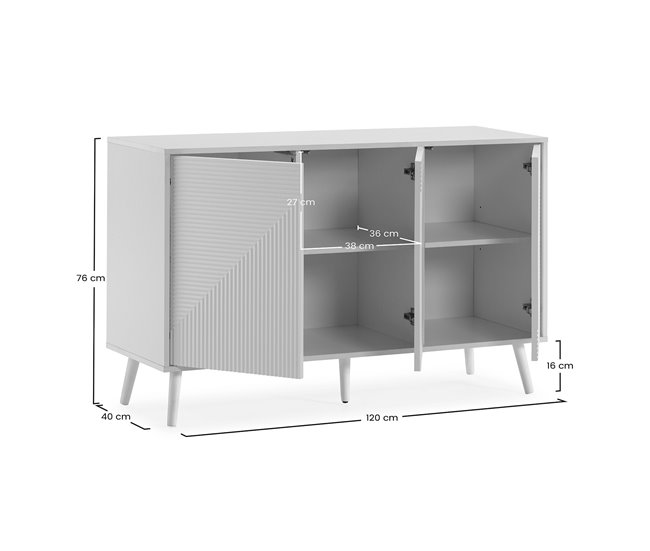 Aparador Telmo 3 gavetas 120 Branco