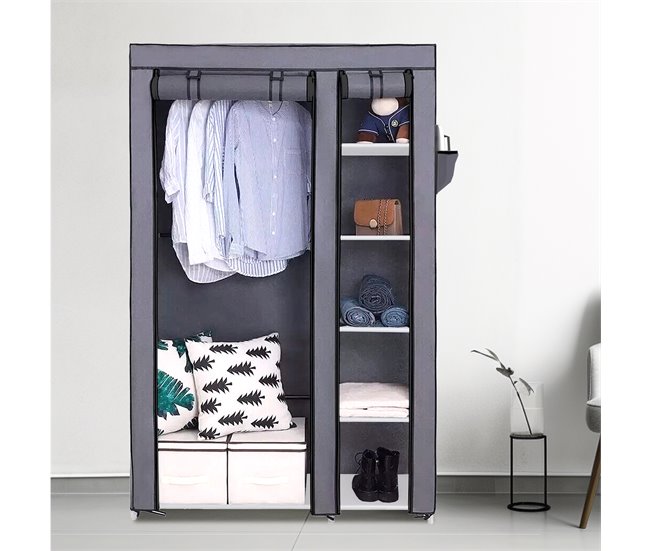 Armário Penteadeira Tecido Com Portas Zip Nyana Home 110 Cinza