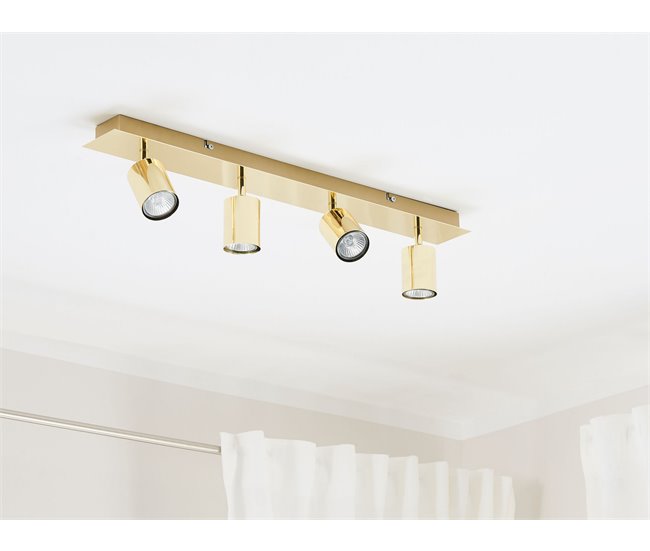Beliani Iluminação de tecto TIGRIS Dourado