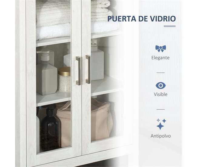 Armário Casa de Banho Melamina de Madeira kleankin Branco