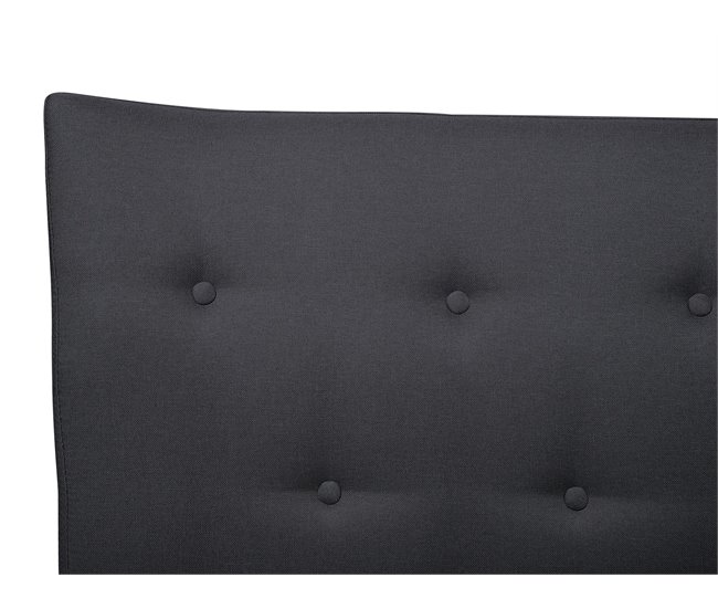 Beliani Cama com estrado Poliéster SAVERNE 197x228 Cinza Claro