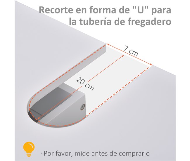 Armário Casa de Banho Placa de MDF kleankin, casa - casa de banho 60 Branco