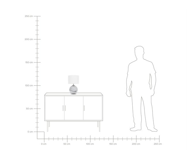 Beliani Candeeiro de mesa UELE Branco