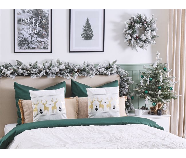 Beliani Almofada decorativa DONNER Branco/ Bege