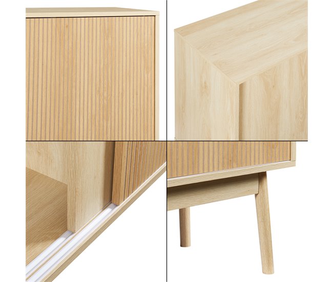 Aparador Landskrona com 2 portas [en.casa] Carvalho