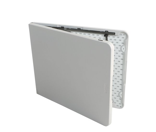 Mesa rectangular rebatível efeito granito branco LIFETIME 184 x 76 x 73,5 cm Branco