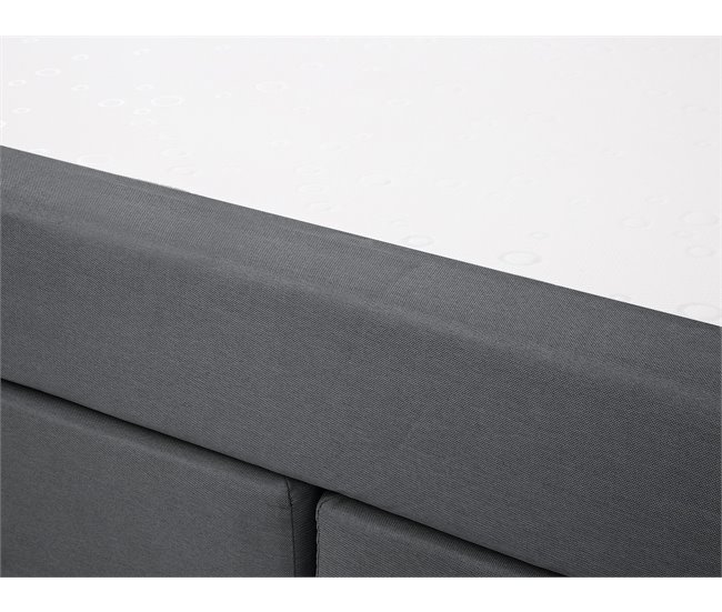 Beliani Cama continental Poliéster ADMIRAL 170x210 Cinza Escuro