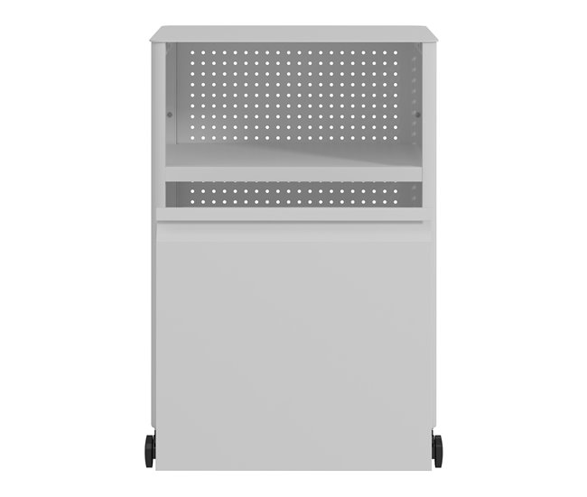 Armário de arquivo com rodízios Velvevn 1 gaveta aço [en.casa] Branco