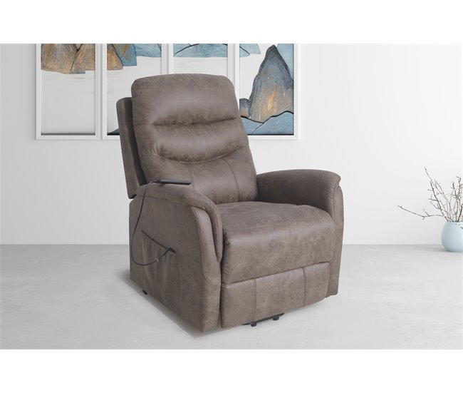 Cadeirão CORL relax elétrico LIFT UP e massagem castanho Castanho